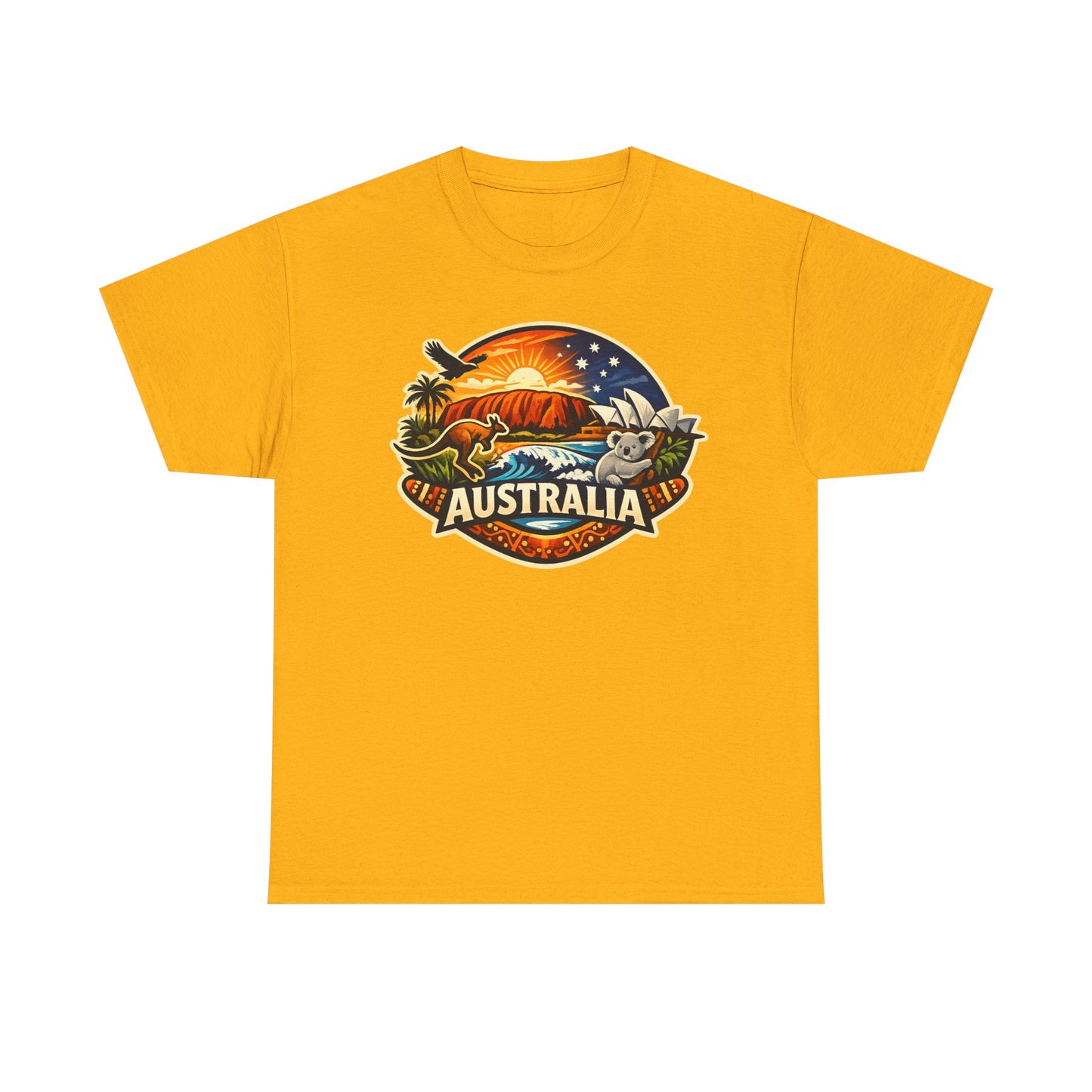 Australia Sunset Vintage Tee — Kangaroo & Surf Badge