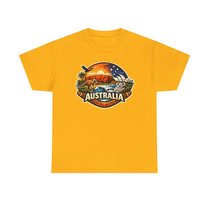 Australia Sunset Vintage Tee — Kangaroo & Surf Badge