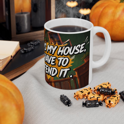 Home Alone Inspired Anime Coffee Mug — "This Is My Cozy Face, I Have Defended" 11oz & 15oz Ceramic