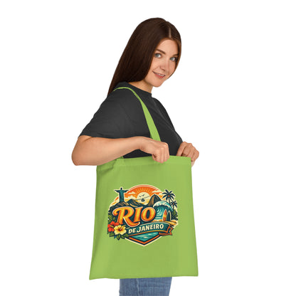 Rio de Janeiro / West Palm Beach Beach Tote — Retro Tropical Cotton Tote Bag