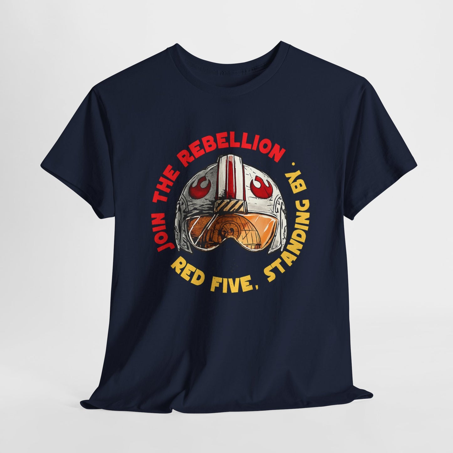 Rebel Pilot T-Shirt — "Join the Rebellion, Red Five" Vintage Helmet Design