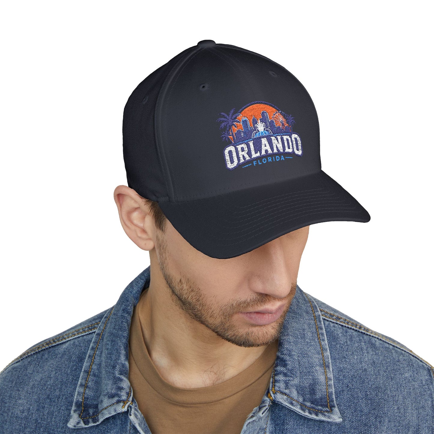 Orlando Florida Embroidered Baseball Cap — Sunset Skyline Hat