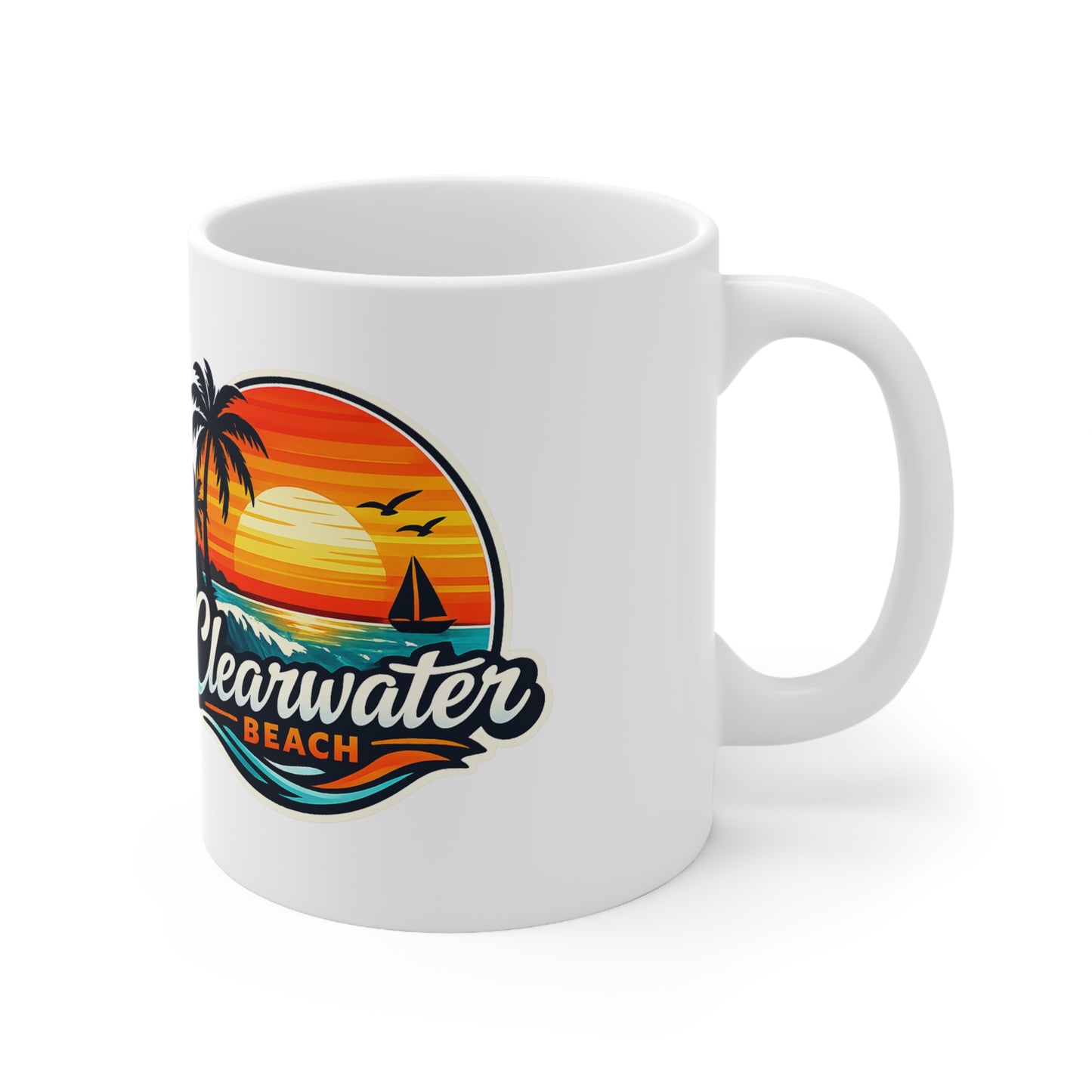 Clearwater Beach Ceramic Coffee Cups, 11oz, 15oz