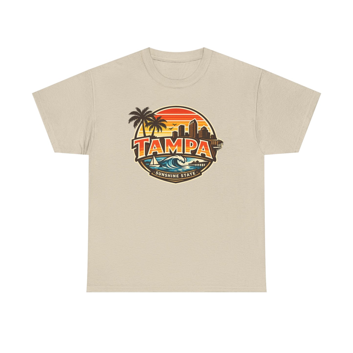 Tampa Retro Sunset T-Shirt – Vintage Palm Beach Skyline Tee