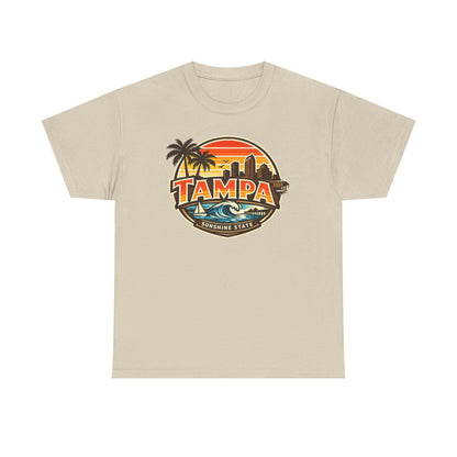 Tampa Retro Sunset T-Shirt – Vintage Palm Beach Skyline Tee