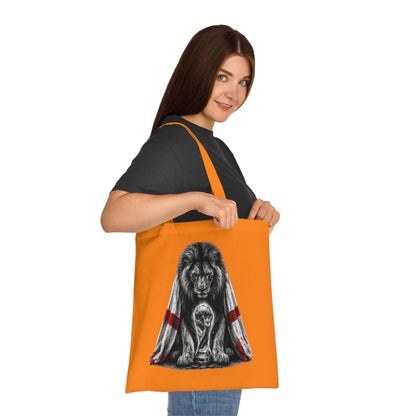 England Lion Tote Bag – Protective Lion Illustration Cotton Tote
