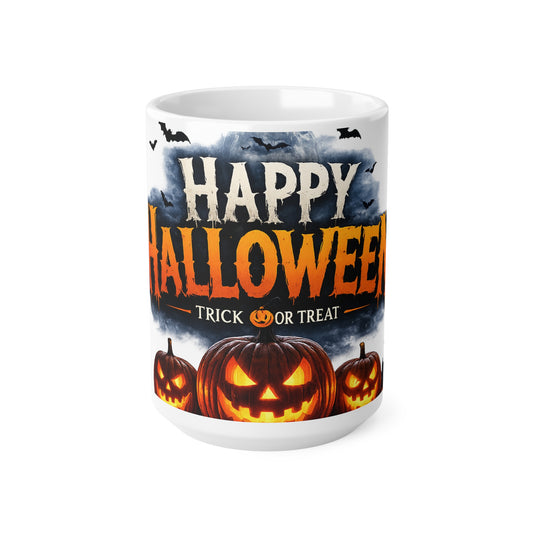 Happy Halloween Coffee Mug — Jack-o'-Lantern Pumpkin Trick or Treat Ceramic Mug (11oz & 15oz)