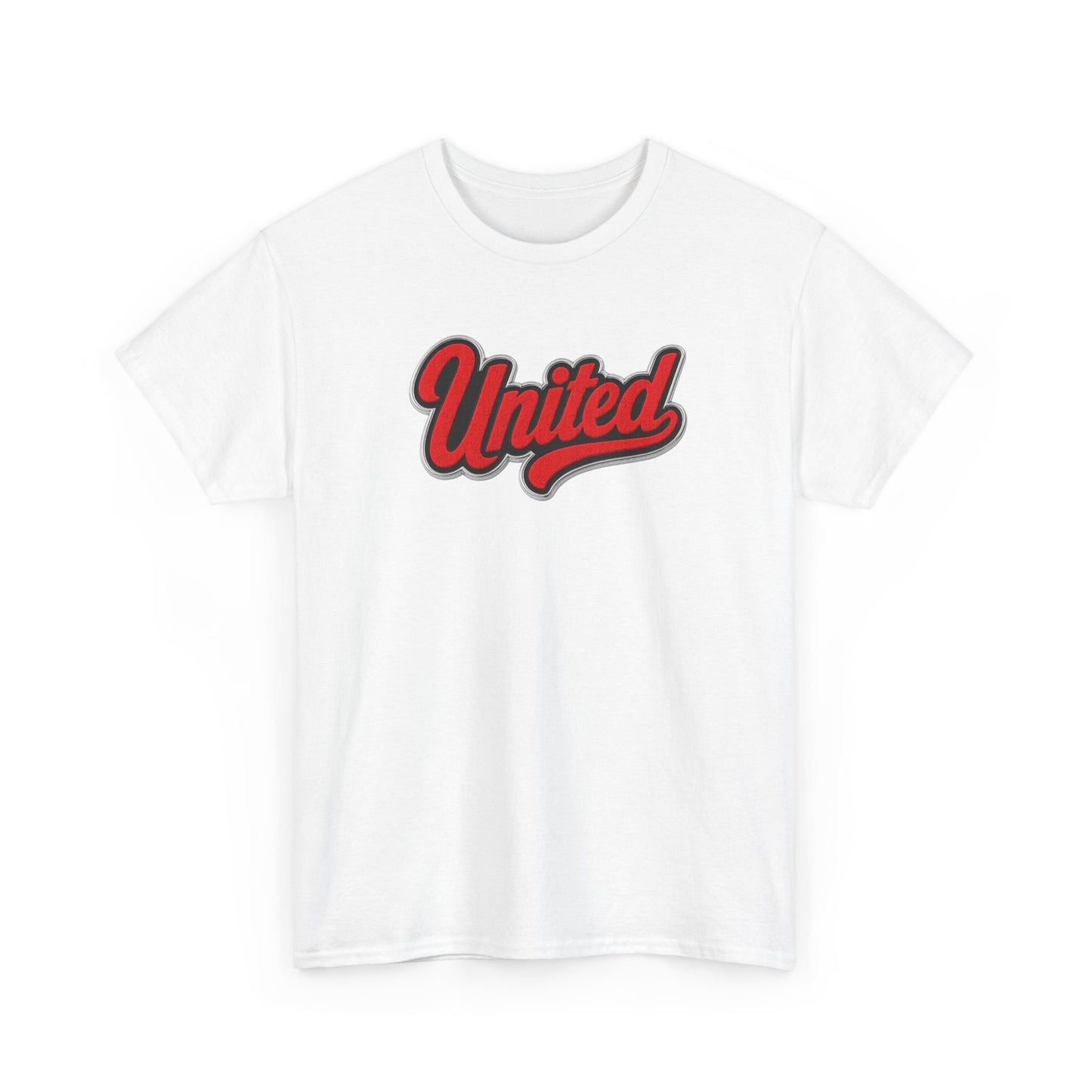 United Retro Script Tee — Vintage Red Logo T‑Shirt