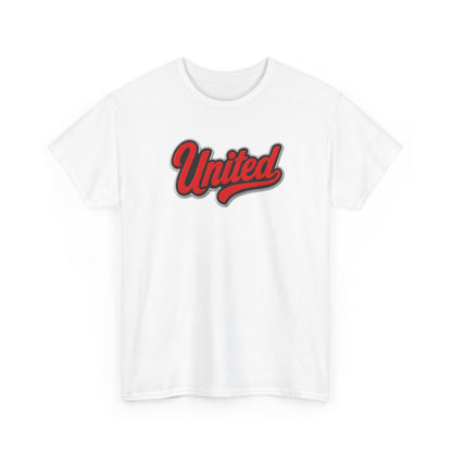 United Retro Script Tee — Vintage Red Logo T‑Shirt