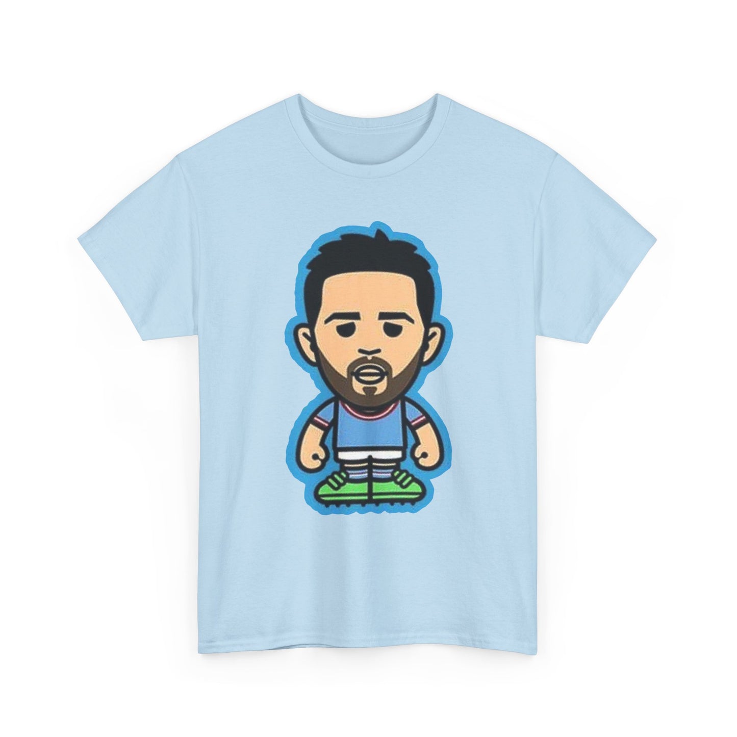 Bernardo Silva Manchester City Legend Graphic Tee — Player Cartoon Front & Tribute Poster Back
