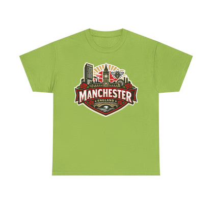 Manchester England Skyline T-Shirt — Vintage City Crest Tee