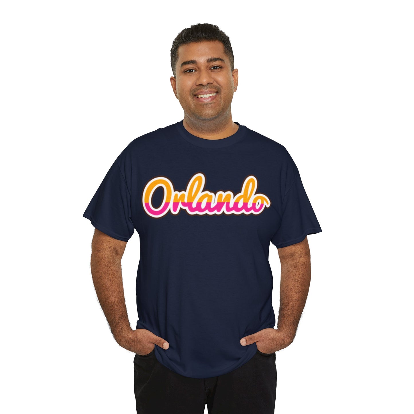Orlando Retro Script Tee — Vintage Sunset City Souvenir Shirt