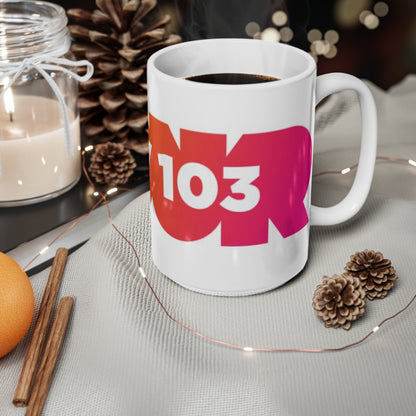 Coffee Mug – Retro 'Key 103' Gradient Logo Ceramic Mug (11oz, 15oz)