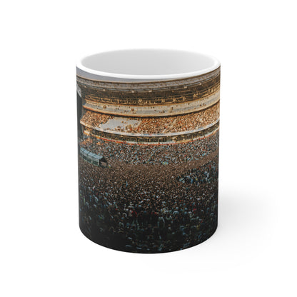 Oasis At Maine Road Concert Crowd Photo Mug — Live Stadium Panorama Ceramic Coffee Cup (11oz & 15oz)
