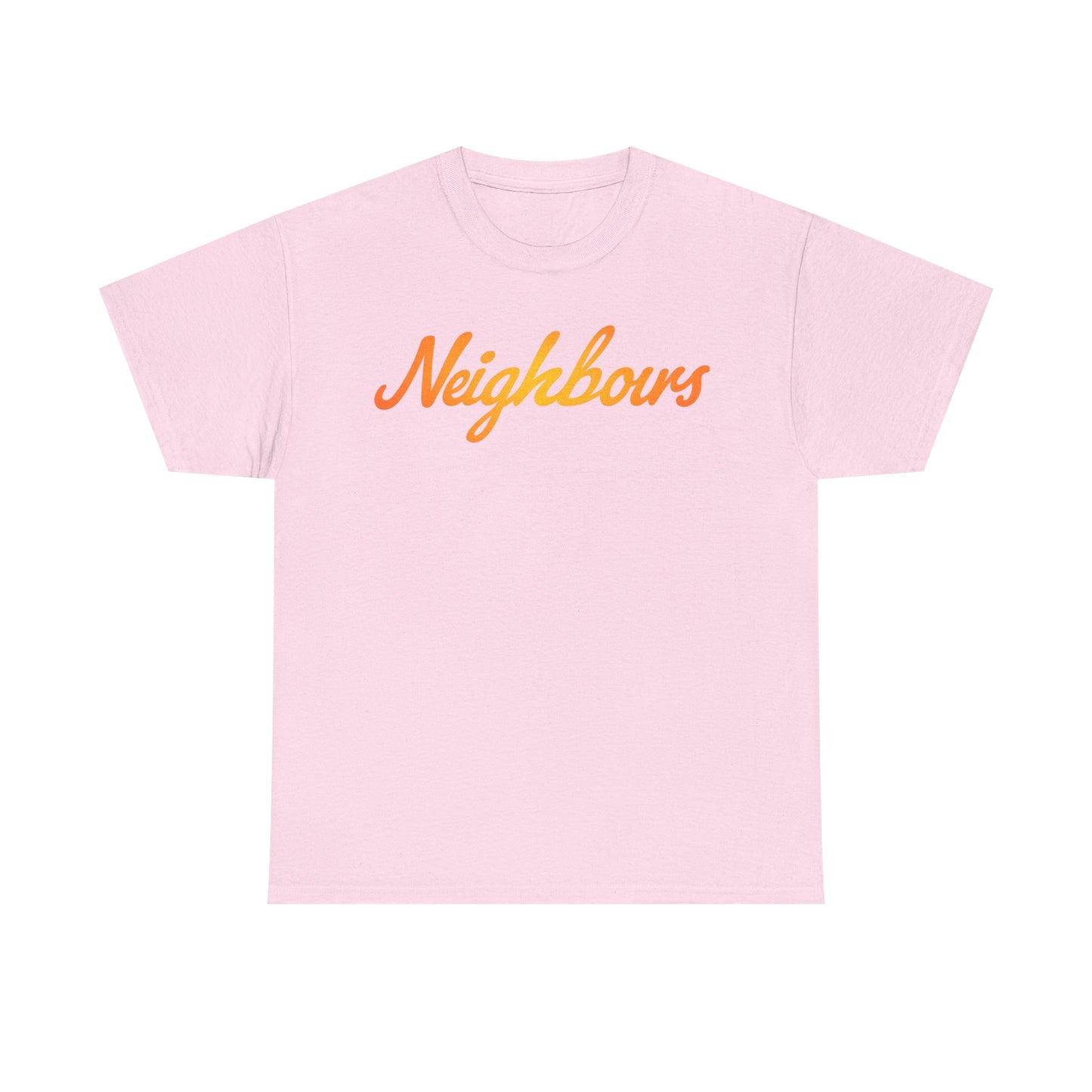 Neighbours Script T‑Shirt — Retro Orange Neighborhood Tee