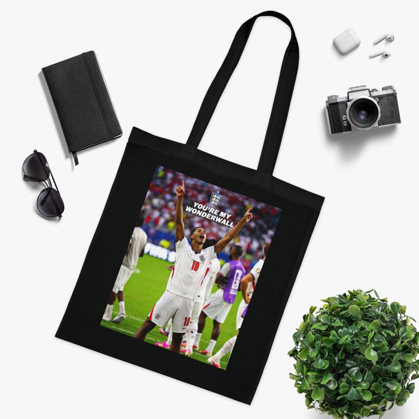 Jude Bellingham England Celebration Cotton Tote — "You're My Wonderwall" Stadium Photo Bag