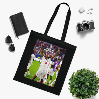 Jude Bellingham England Celebration Cotton Tote — "You're My Wonderwall" Stadium Photo Bag