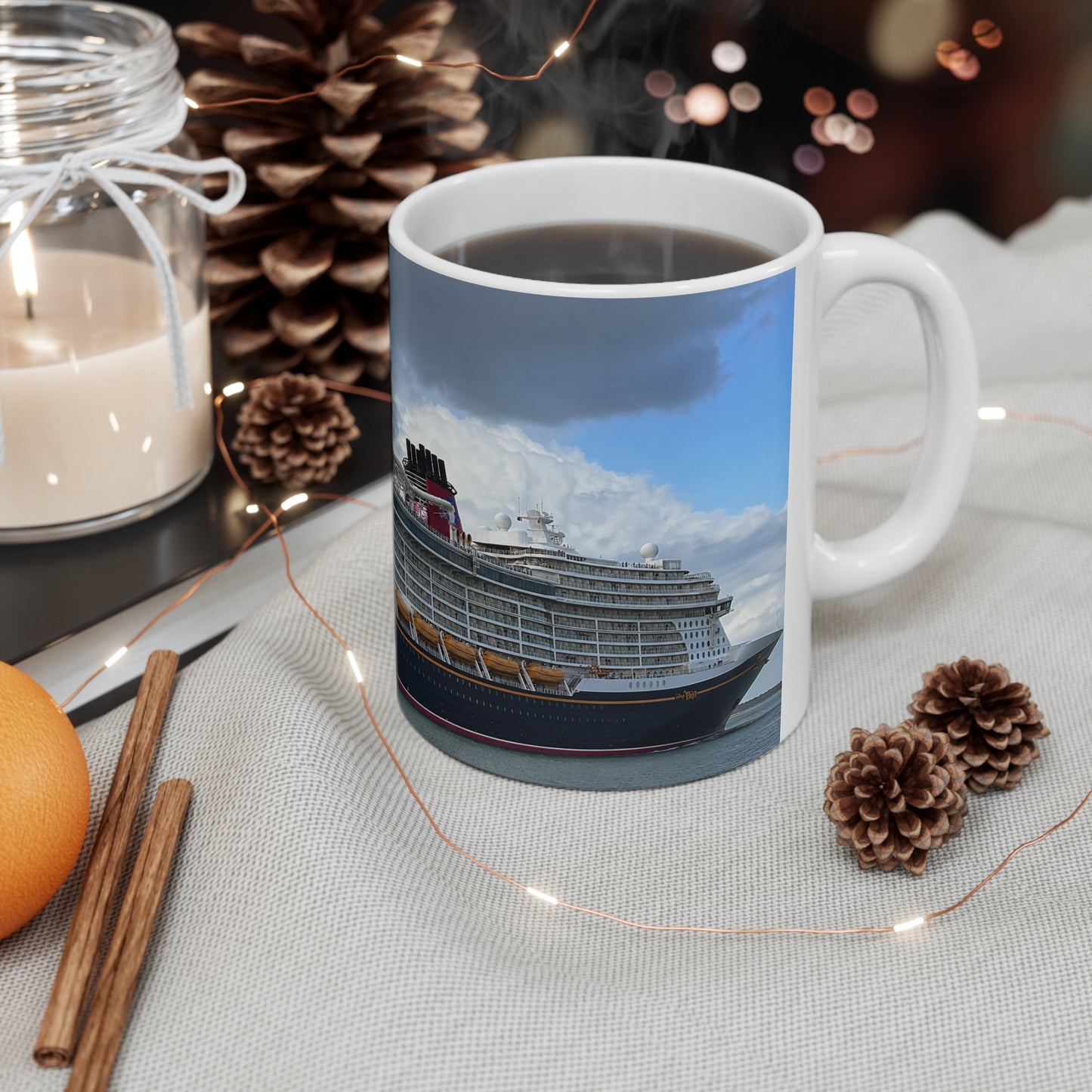 Disney Cruise Ship Coffee Mug — Panoramic Oceanliner Photo Mug (11oz & 15oz)