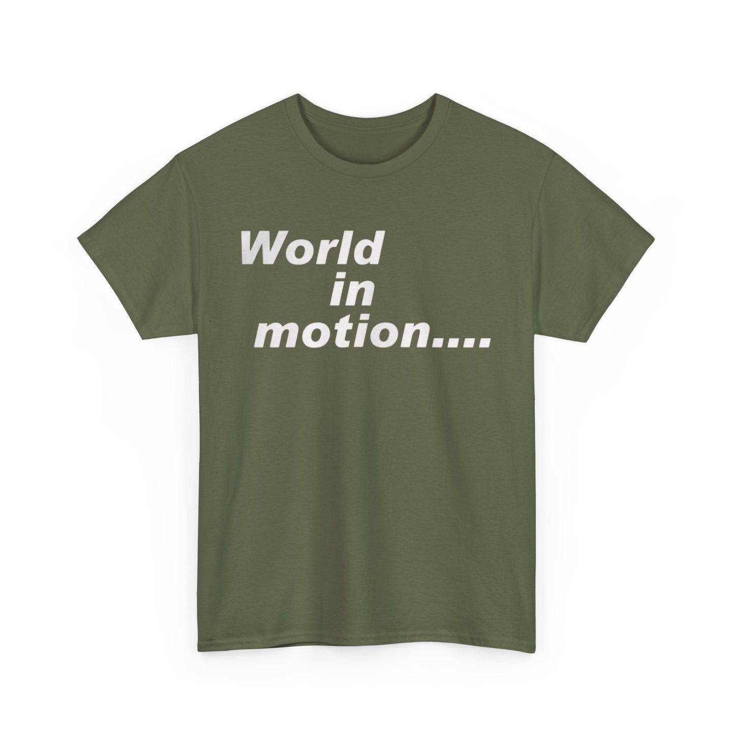 World in Motion Tee — Retro Typographic Graphic T-Shirt