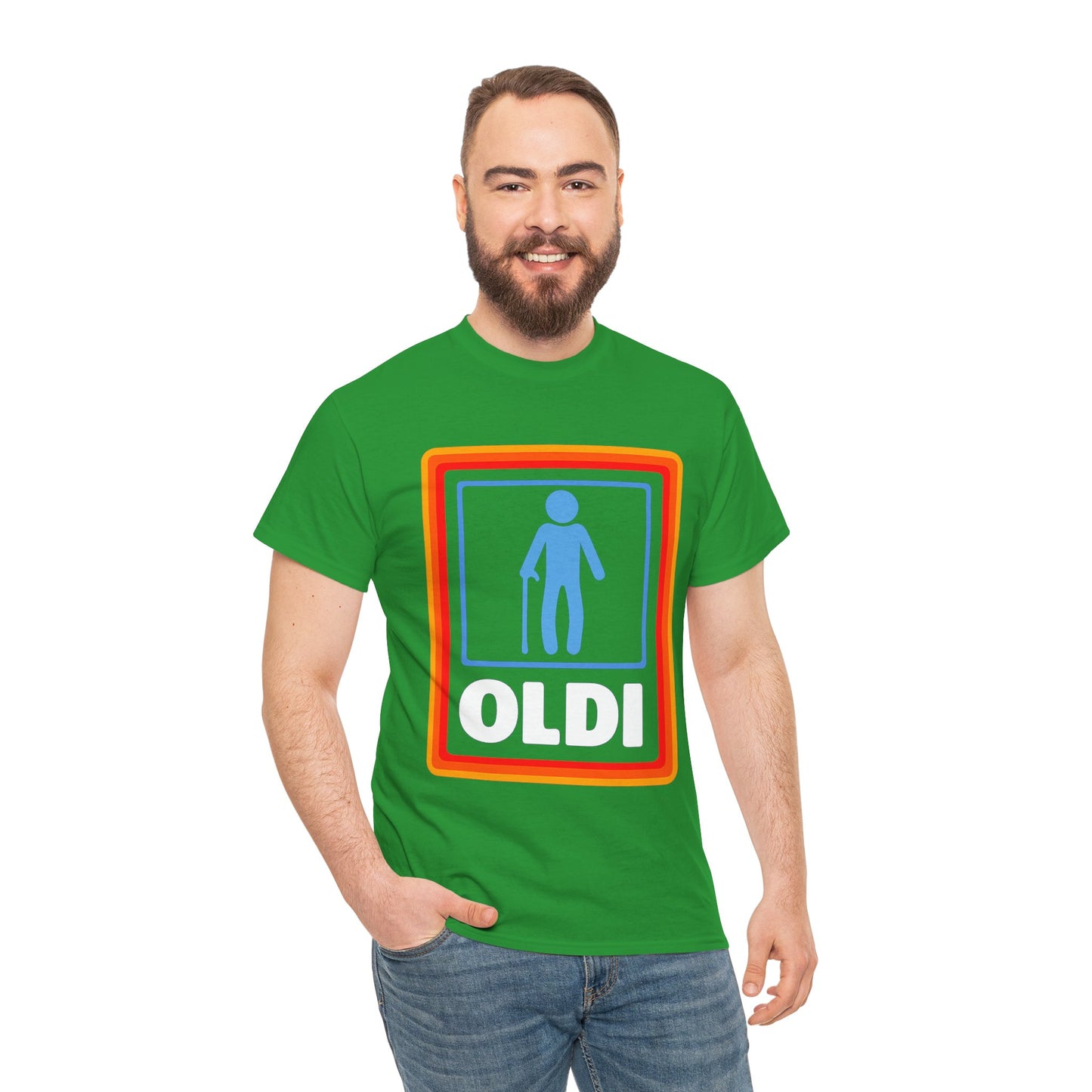 Oldi Retro Logo Tee — Funny Elderly Humour T-Shirt