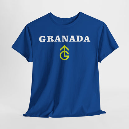 Granada TV Logo T-Shirt - Vintage Collegiate Tee with Yellow Emblem