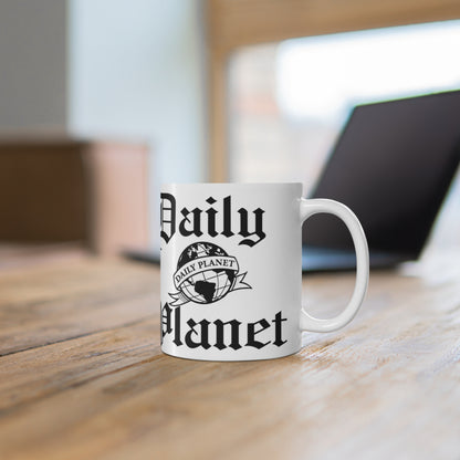 Daily Planet Logo Coffee Mug — Retro Newsroom 11oz/15oz Ceramic