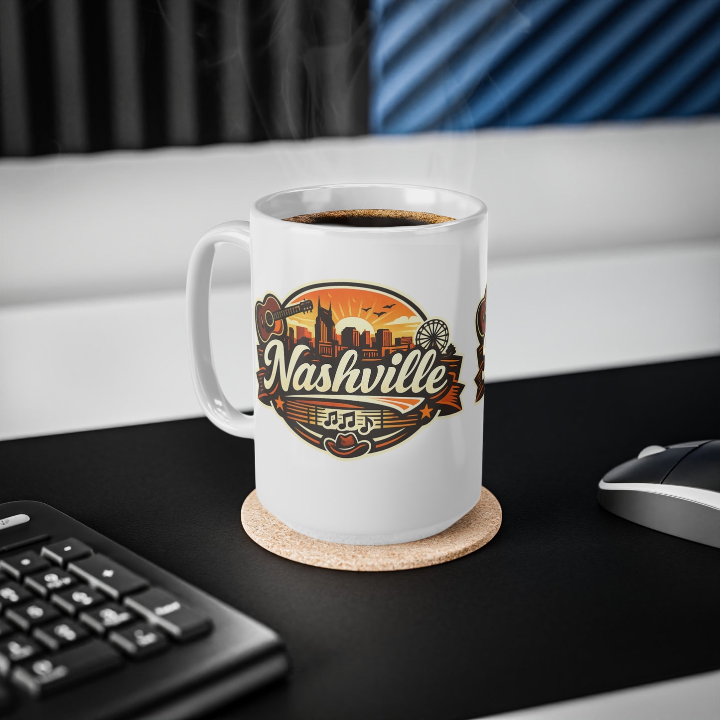 Nashville Ceramic Coffee Cups, 11oz, 15oz