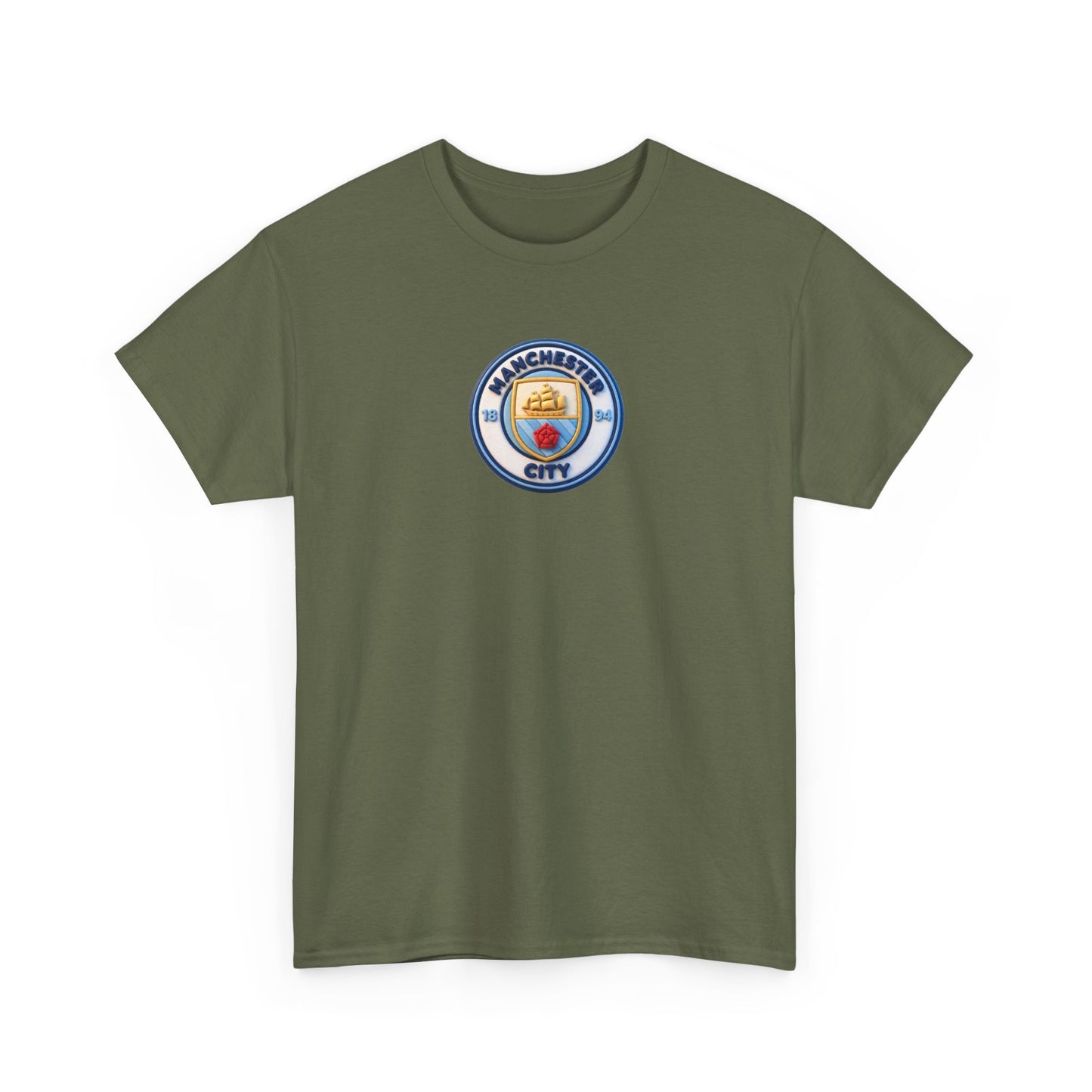 Manchester City Crest Unofficial 3D T-Shirt — Minimal Soccer Logo Tee