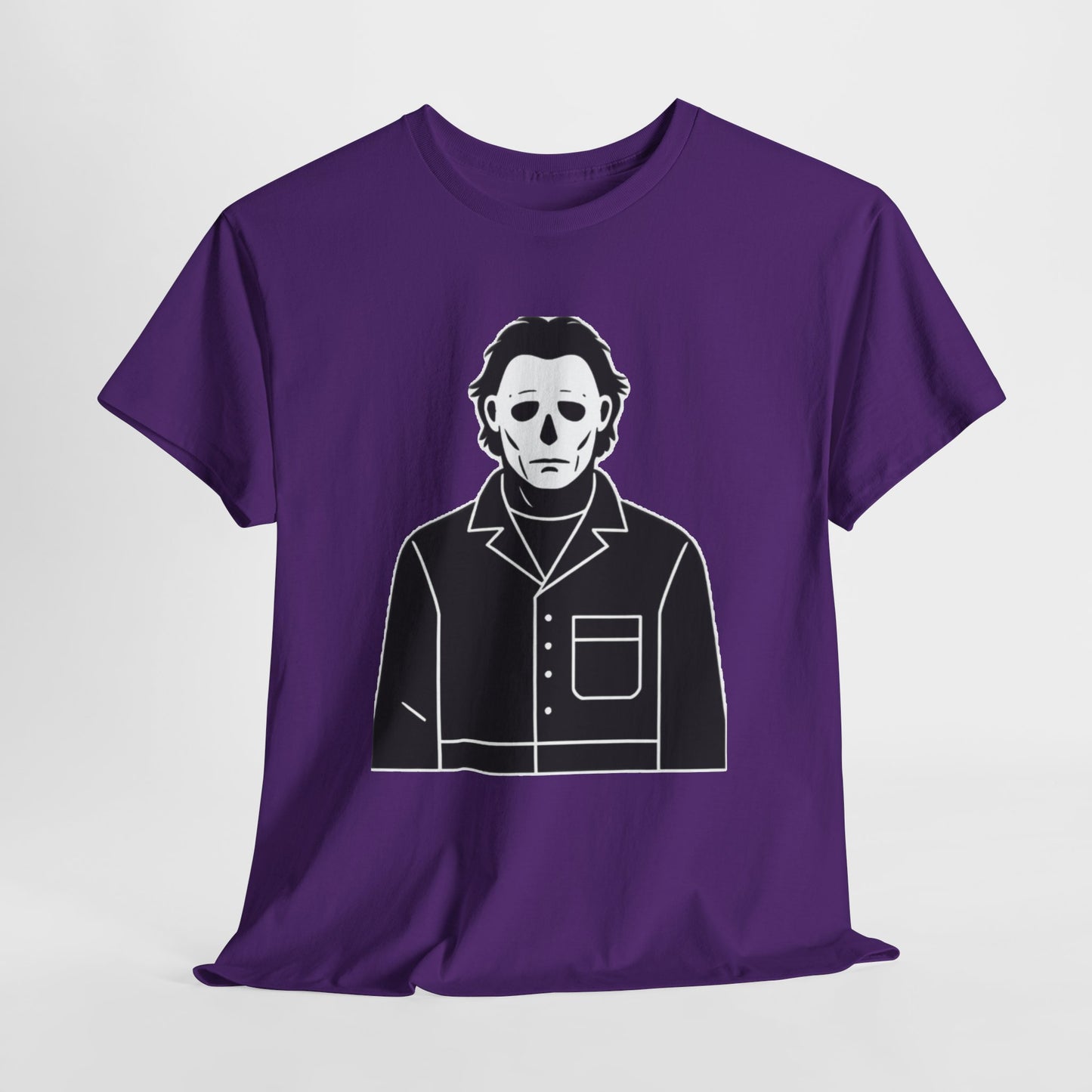 Michael Myers Outline Horror T-Shirt — Minimal Halloween Mask Tee