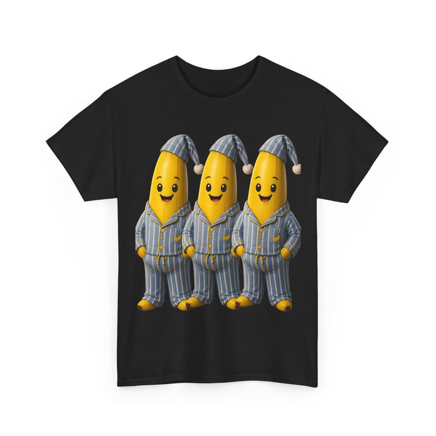 Bananas in Pyjamas – Three Smiling Bananas in Striped Pajamas Graphic T-Shirt