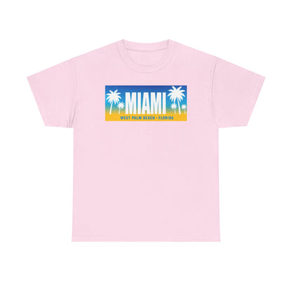 Miami West Palm Beach Vintage Tee — "MIAMI" Beach Palm Trees T‑Shirt