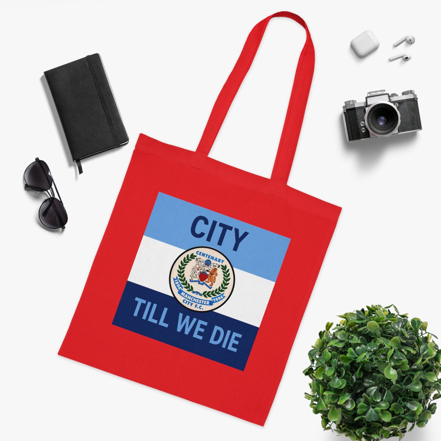 City Till We Die Cotton Tote - Football Fan Flag Tote Bag