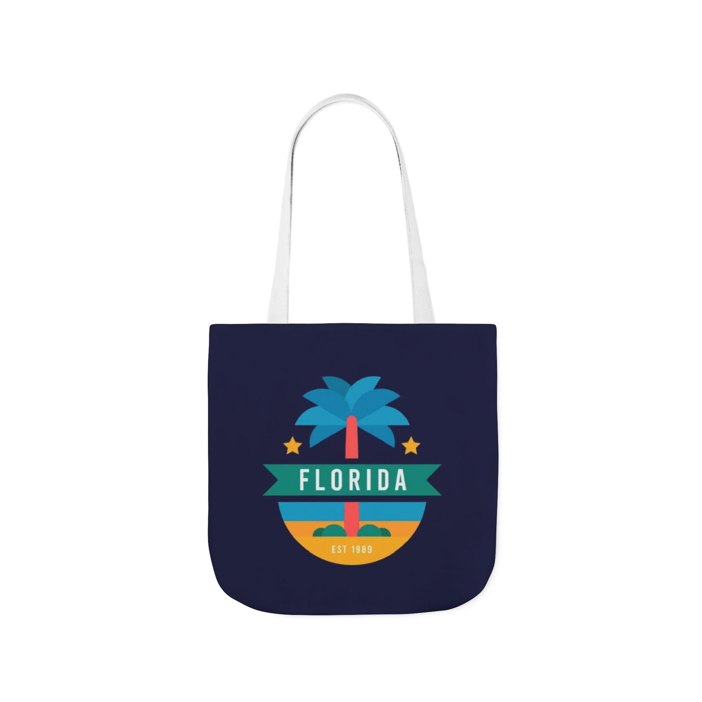 Florida Palm Beach Canvas Tote Bag — Retro Sunshine Travel Tote