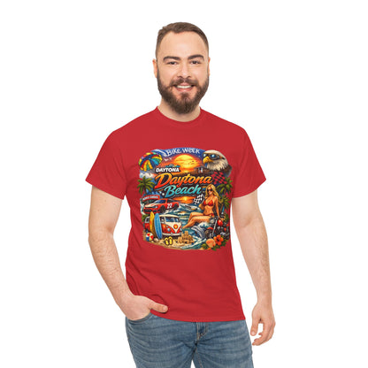 Daytona Beach Vintage Surf T-Shirt — Retro Sunset Palm Beach Tee