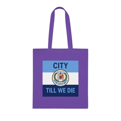 City Till We Die Cotton Tote - Football Fan Flag Tote Bag