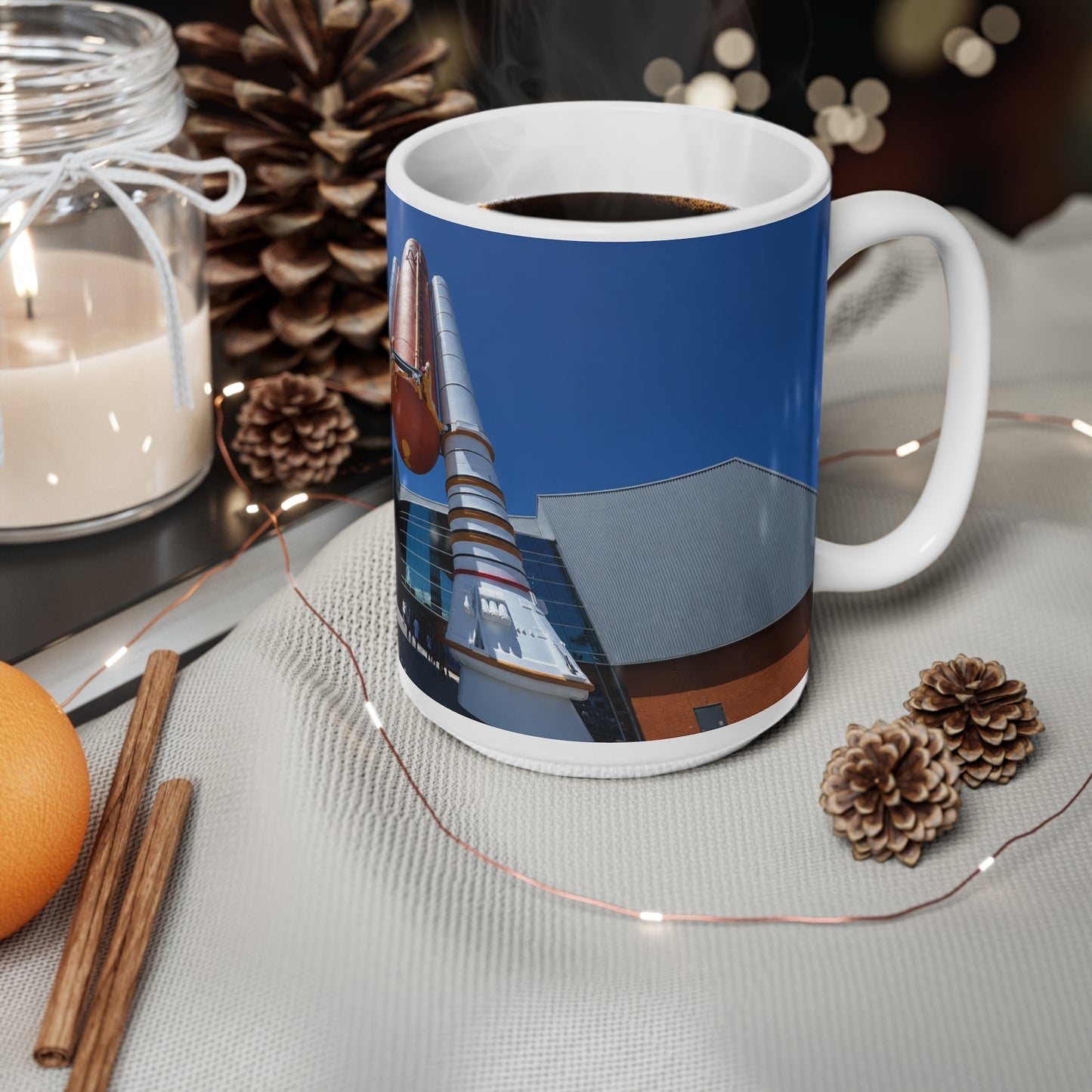 Space Shuttle Stack Ceramic Mug — NASA Rocket Launch Photo Coffee Cup