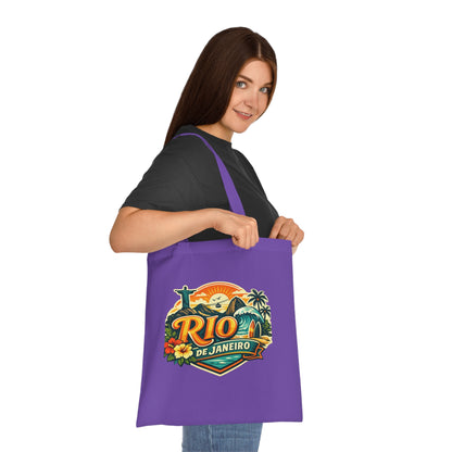 Rio de Janeiro / West Palm Beach Beach Tote — Retro Tropical Cotton Tote Bag