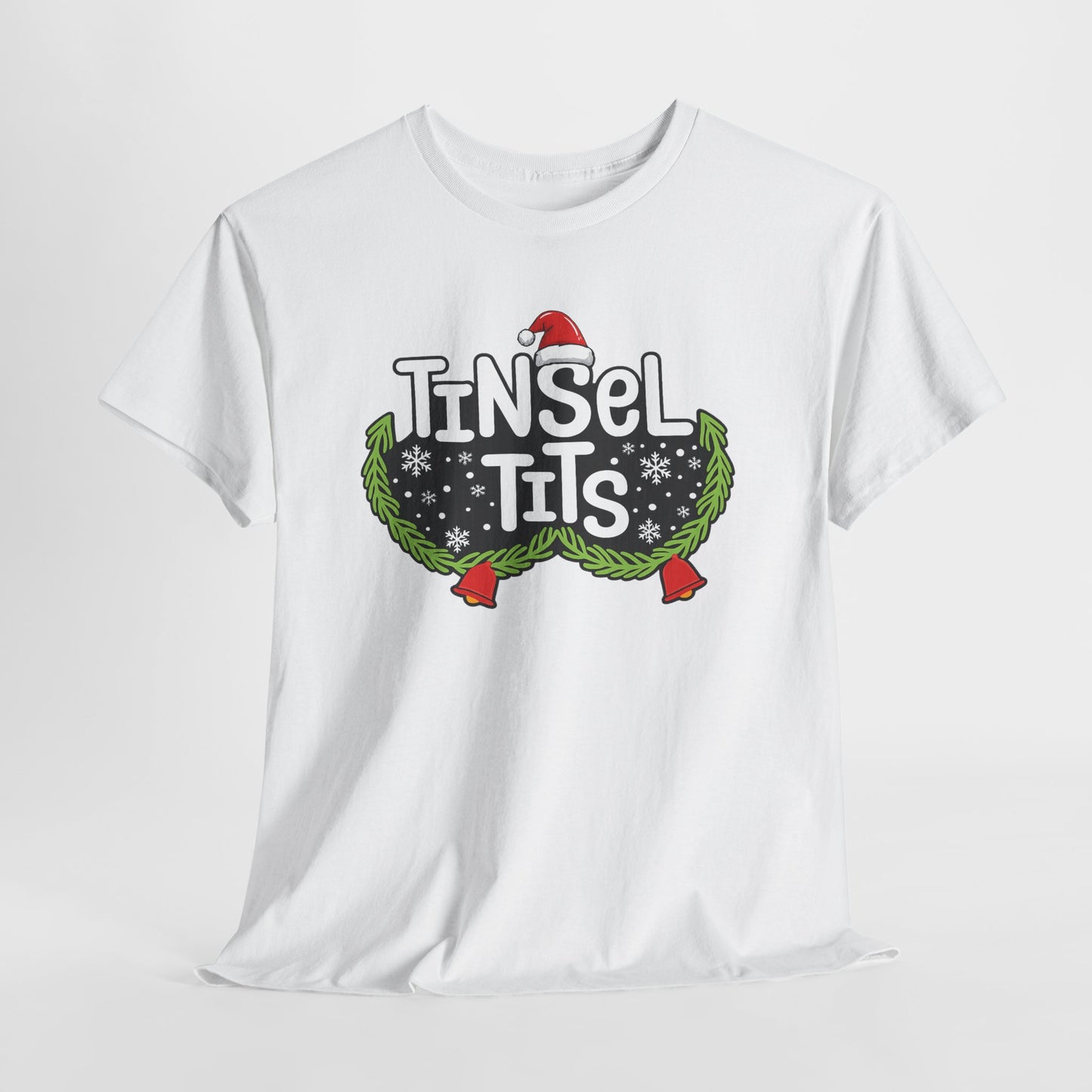 T-Shirt — "Tinsel Tits" Funny Christmas Wreath Holiday Tee