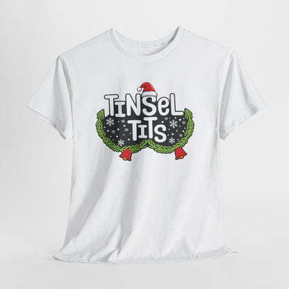 T-Shirt — "Tinsel Tits" Funny Christmas Wreath Holiday Tee