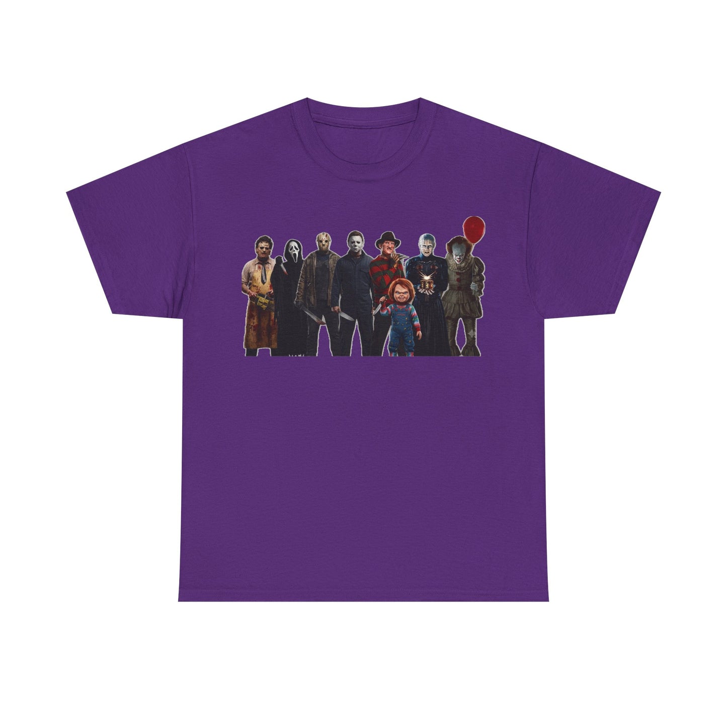 Horror Icons Collage T‑Shirt — Retro Movie Villains Graphic Tee