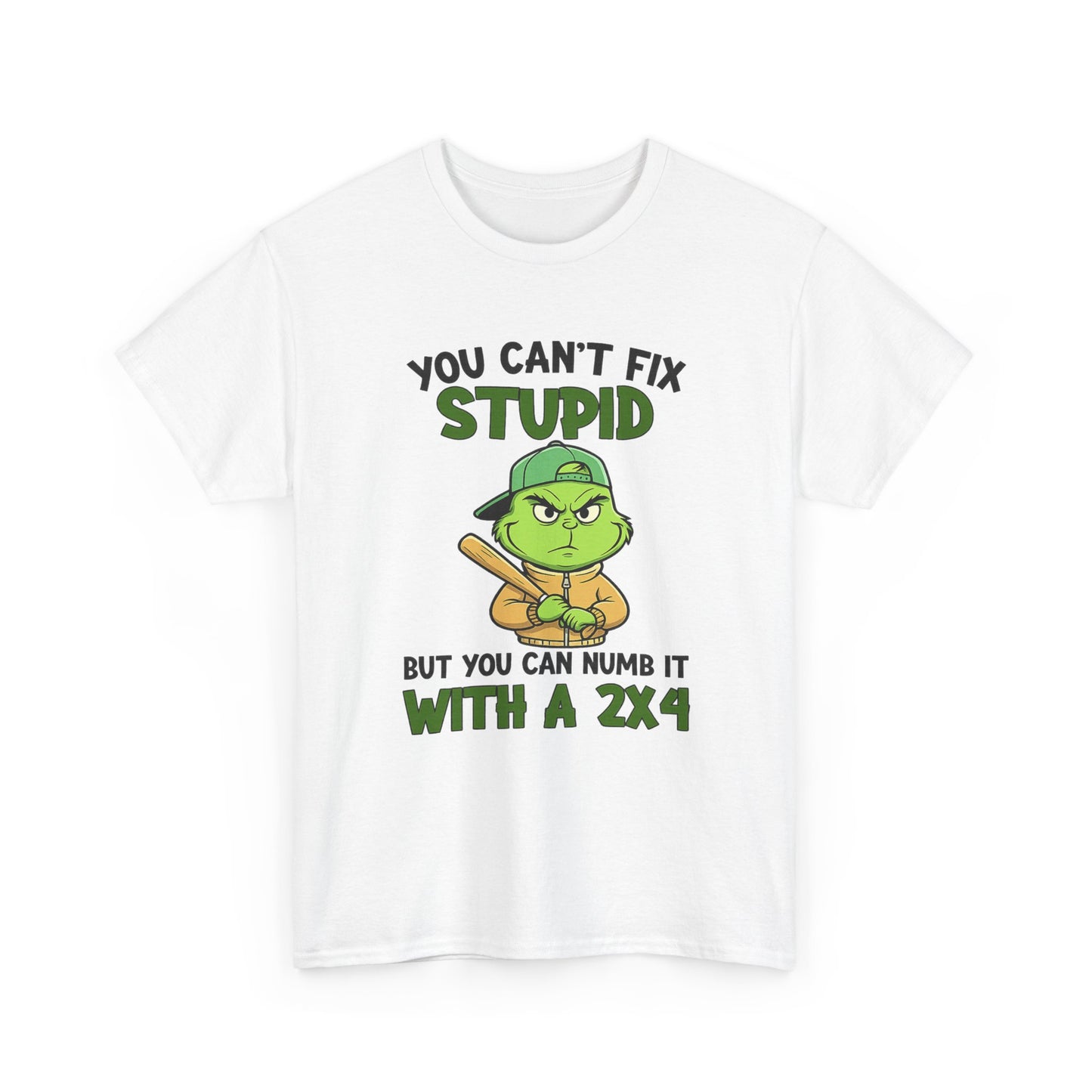 Funny Carpenter T‑Shirt — "You Can't Fix Stupid But You Can Numb It With a 2x4"