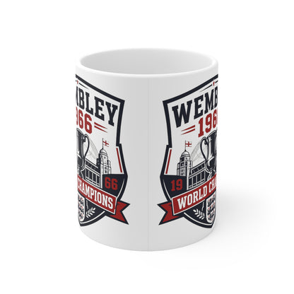 England Wembley 1966 World Champions Ceramic Coffee Mug — Football Vintage Trophy Design (11oz/15oz)