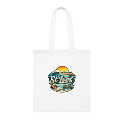 St Ives Beach Tote — Cornwall Surf Sunset Cotton Tote Bag
