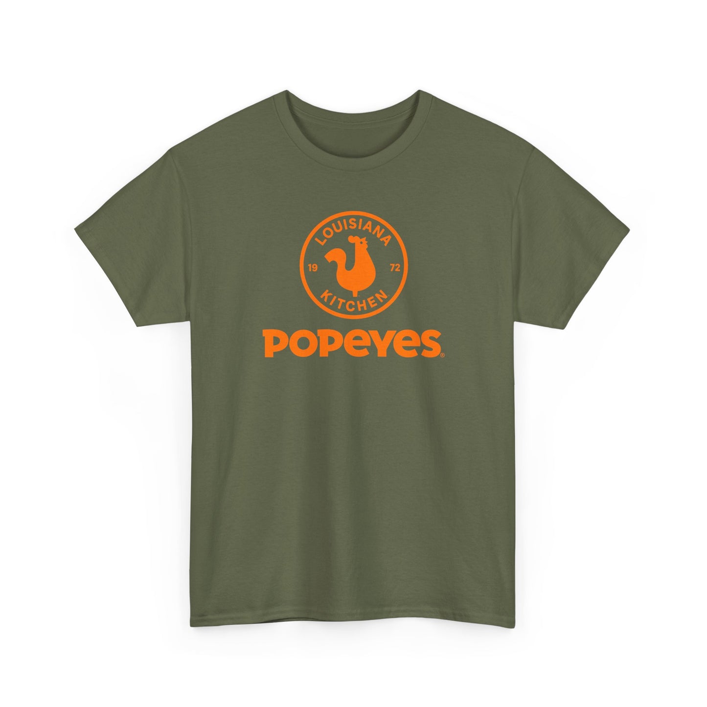 Popeyes Logo T-Shirt — Vintage Orange Louisiana Kitchen Tee