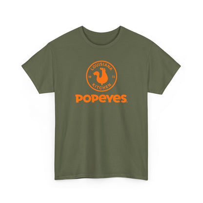Popeyes Logo T-Shirt — Vintage Orange Louisiana Kitchen Tee