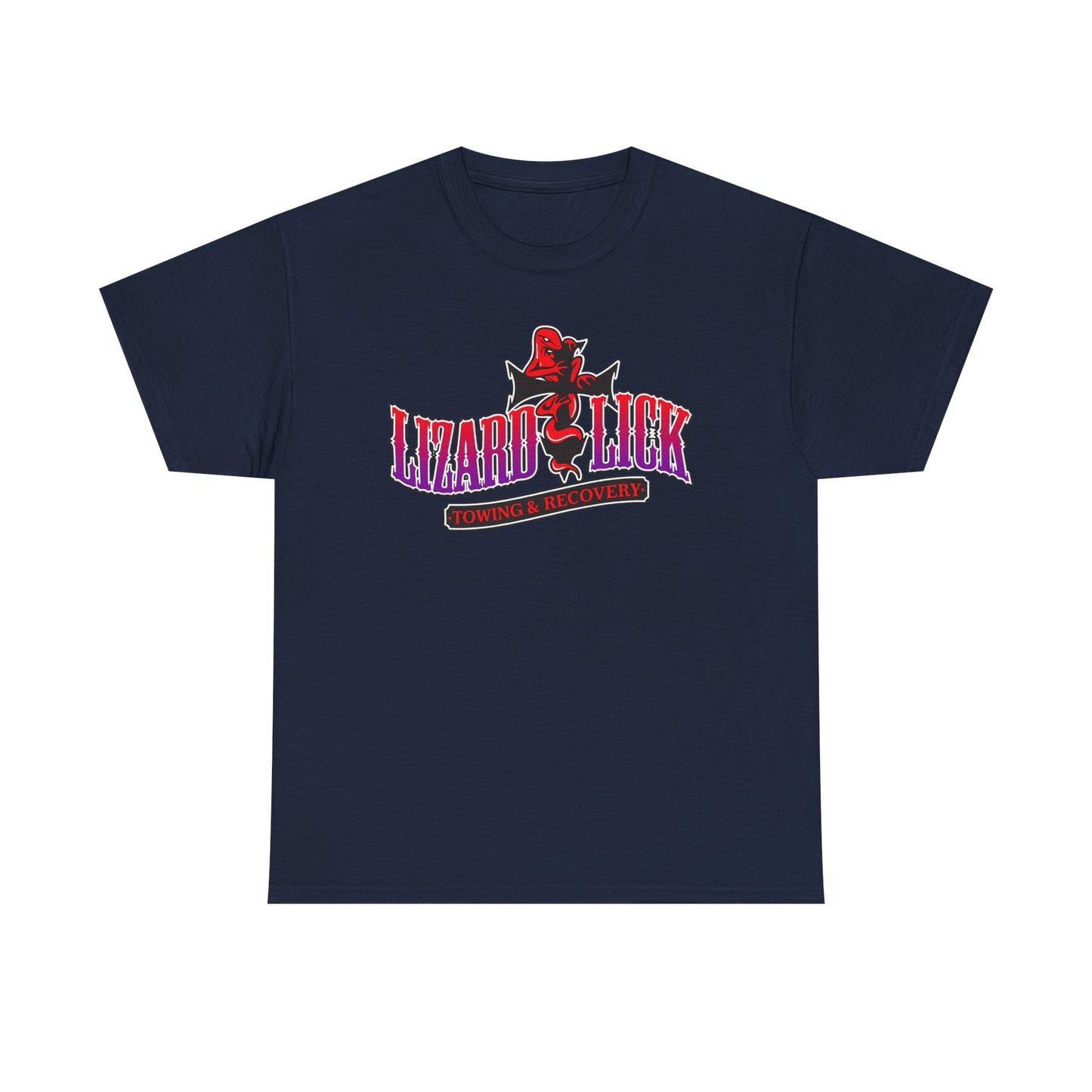 Lizard Lick T-Shirt — Retro Neon Logo Tee with Lizard & Cowboy Graphic