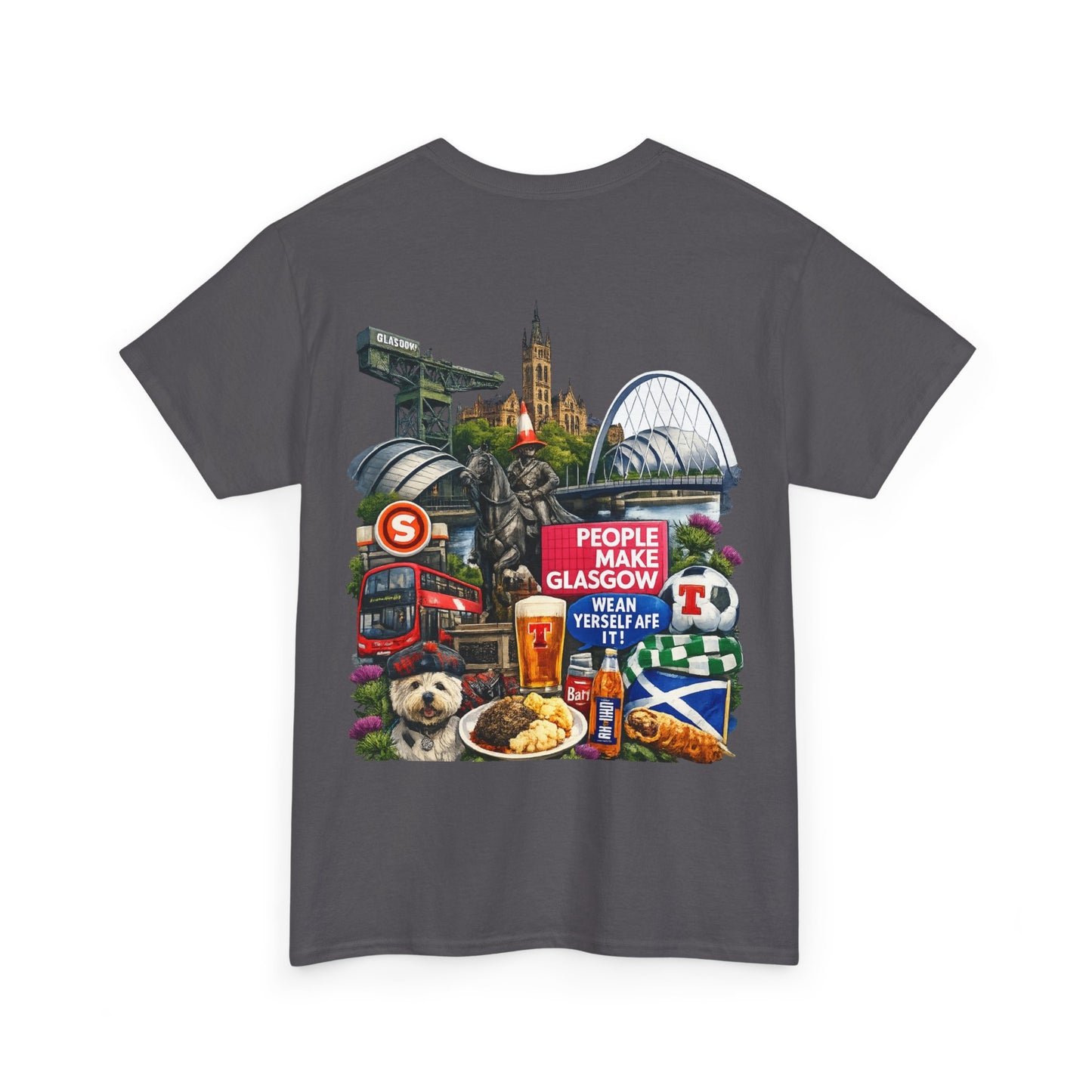 Glasgow Collage T-Shirt — "People Make Glasgow" Scottish City Souvenir Tee