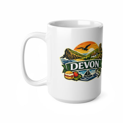 Devon Scenic Mug — Coastal Sunrise Ceramic Coffee Cup (11oz & 15oz)