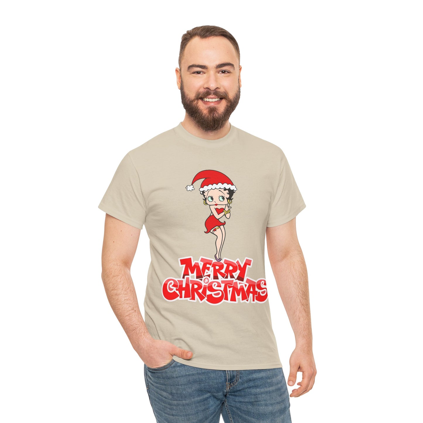 Christmas Betty Boop Tee - 'Merry Christmas' Holiday Graphic Shirt