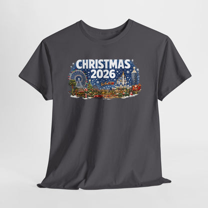 Christmas 2026 Holiday Tee — Festive Winter Village Graphic T-Shirt